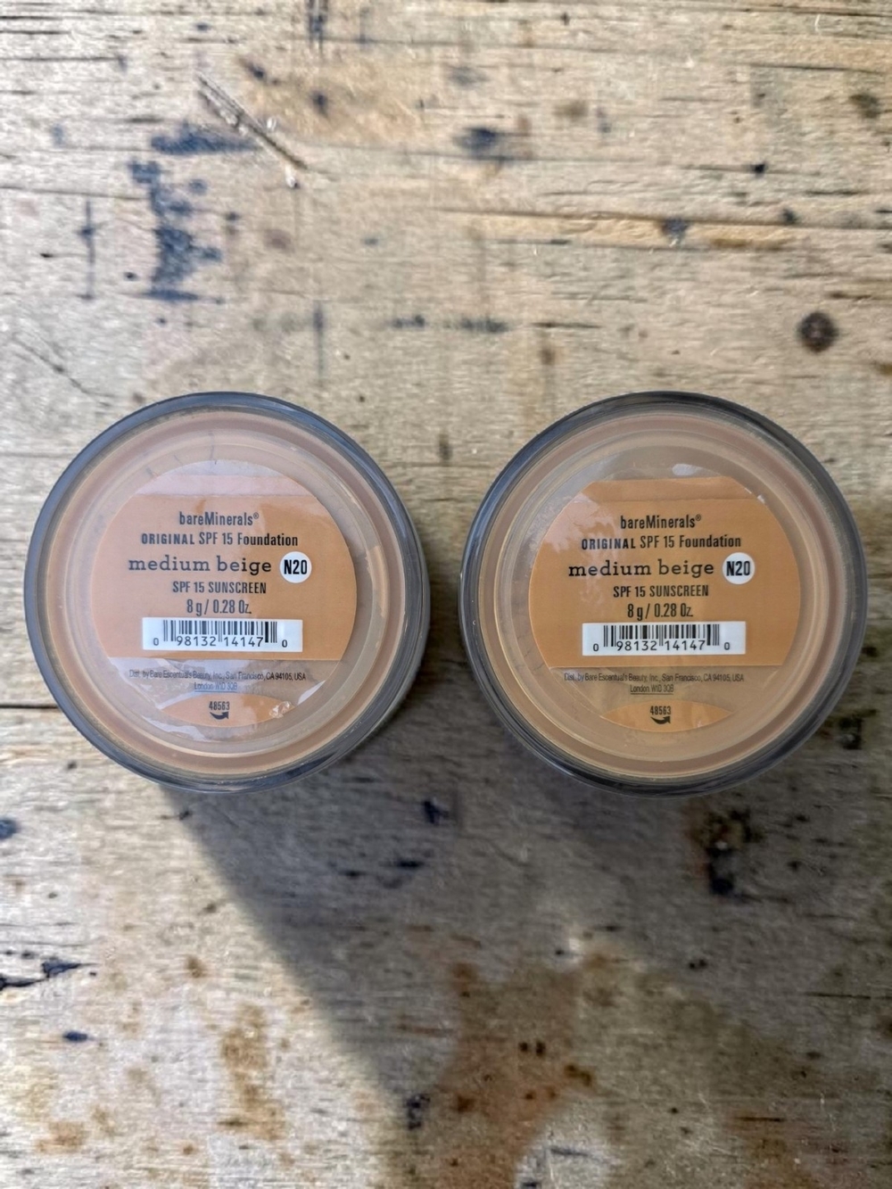 2 X Bareminerals Original Makeup Foundation In Medium Beige N20 8g (2 Jars)